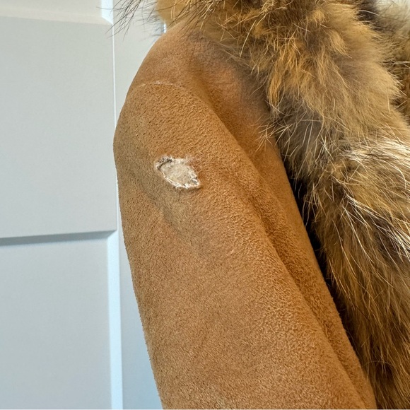 Vintage Cosa Nova suede & fur collar long coat - Picture 9 of 10